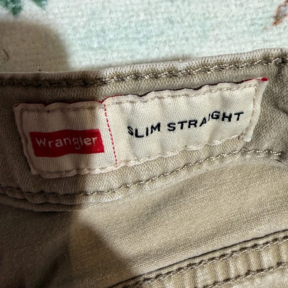Wrangler Slim Straight Tan Casual Pants Mens Size‎ 36x30